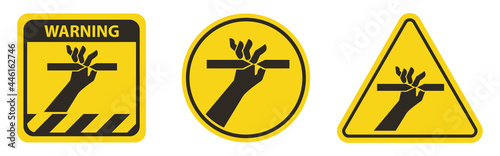 Cutting of Fingers Symbol Sign on White Background