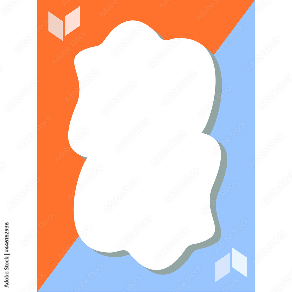 bubble on orange and blue color background and direction icon