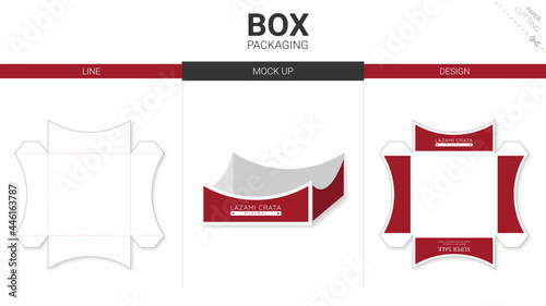foot container packaging and mockup die cut template