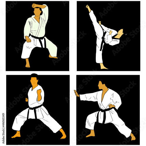 illustration isometric moves in karate