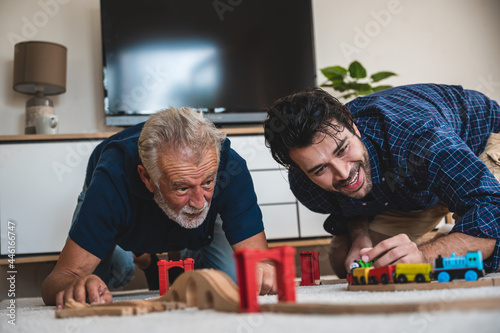 senior father and adult son...