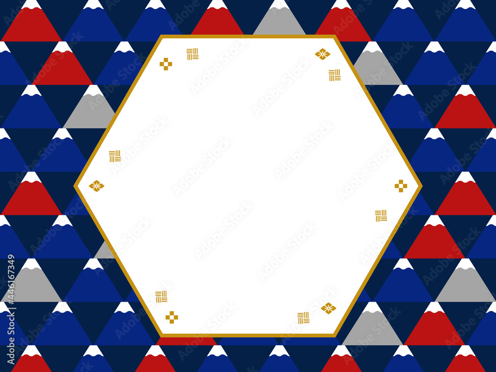 和モダン 富士山柄のフレーム 背景素材 Stock Illustration Adobe Stock