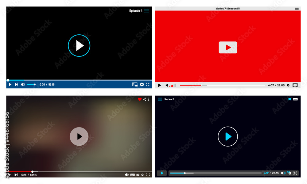 Video Player Interface Vector Design Images, Online Video Player Window  Interface, Illustration, Play, Digital PNG Image For Free Download