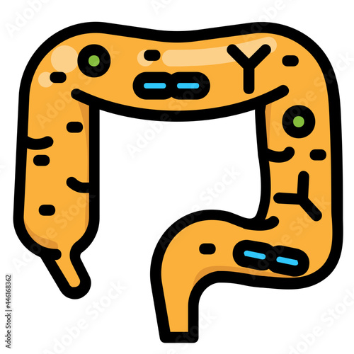 intestinal microbiota line icon