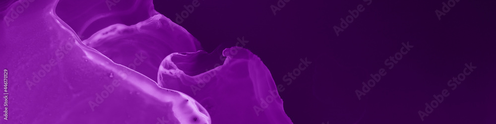 Fototapeta premium Violet Mist. Black Scary Substance. Alcohol Ink