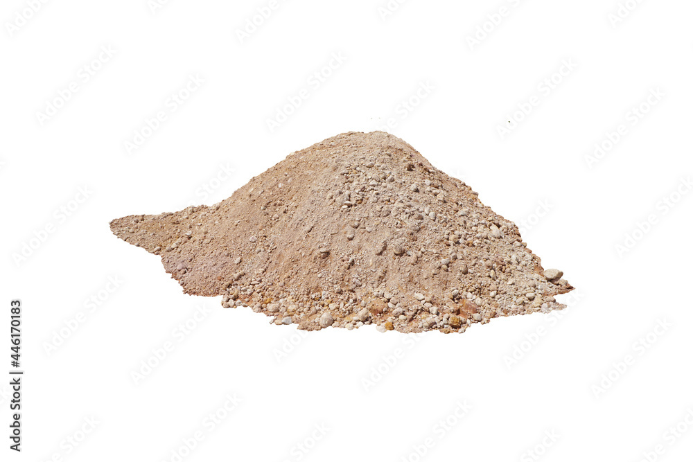 pile of soil, heap of dirt isolated on white background. pile of soil, heap of dirt isolated on white background.