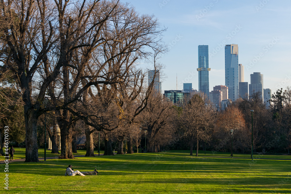 Fototapeta premium Melbourne from Fitzroy Gardens