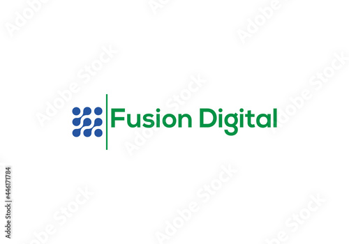 Fusion digital Abstract data logo design