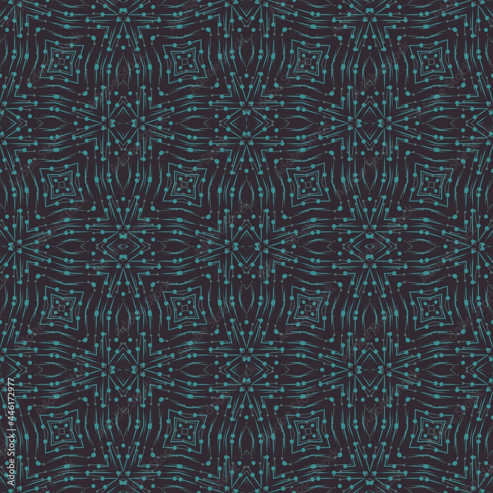 seamless blue tiled pattern on dark background 
