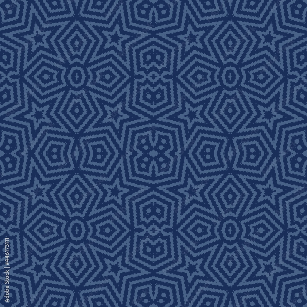 abstract seamless tiled pattern with stars on blue background abstract seamless tiled pattern with stars on blue background