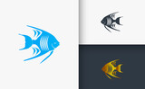 Fish logo design set template