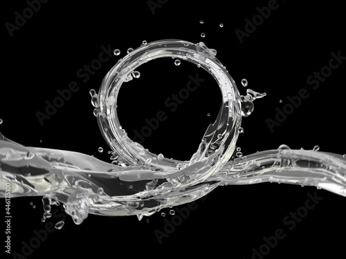 3D Rendering of a Clear Liquid Water Flow