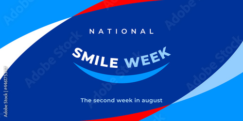 National smile week. Vector web banner, poster, card for social media, networks.