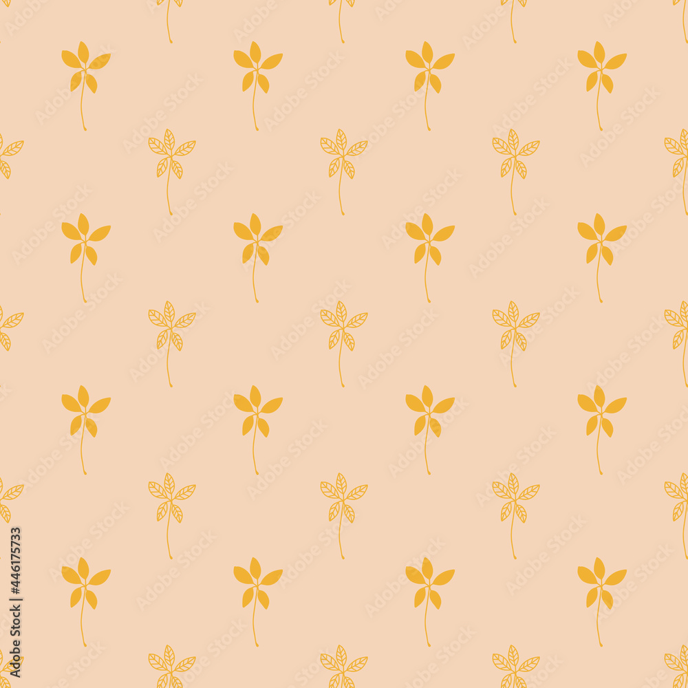 Autumn pink and yellow leaves seamless pattern Autumn pink and yellow leaves seamless pattern