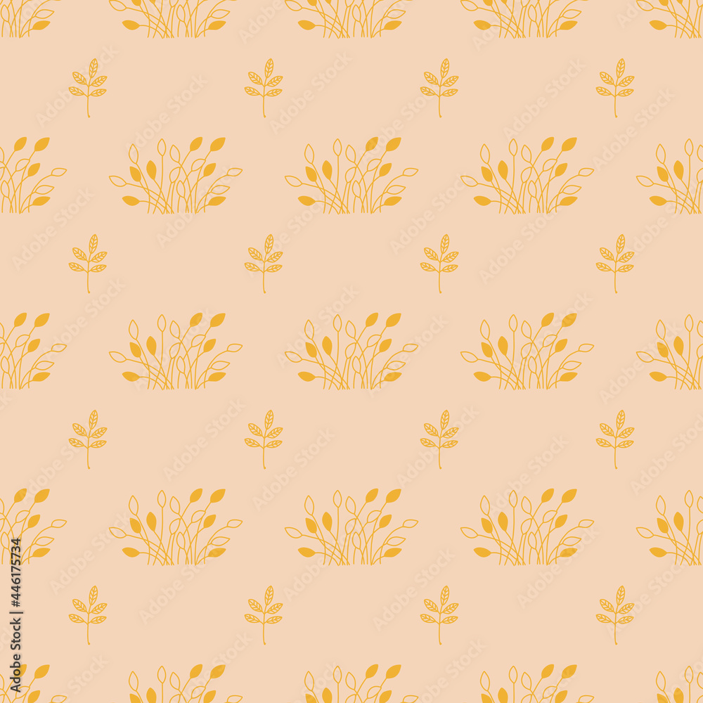 Autumn pink and yellow leaves seamless pattern Autumn pink and yellow leaves seamless pattern