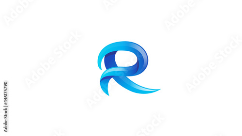 Creative BLue R Letter Gradient Alphabet Logo