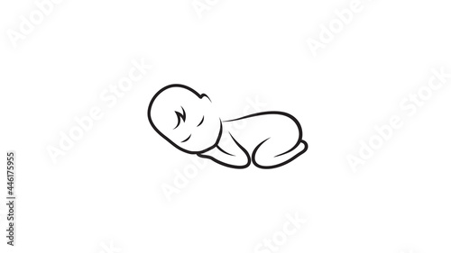 Sleeping baby silhouette Logo