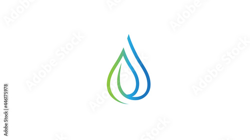 Creative water drop with leaf concept logo icon vector