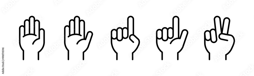 Vector graphic of hand icon collection Vector graphic of hand icon collection