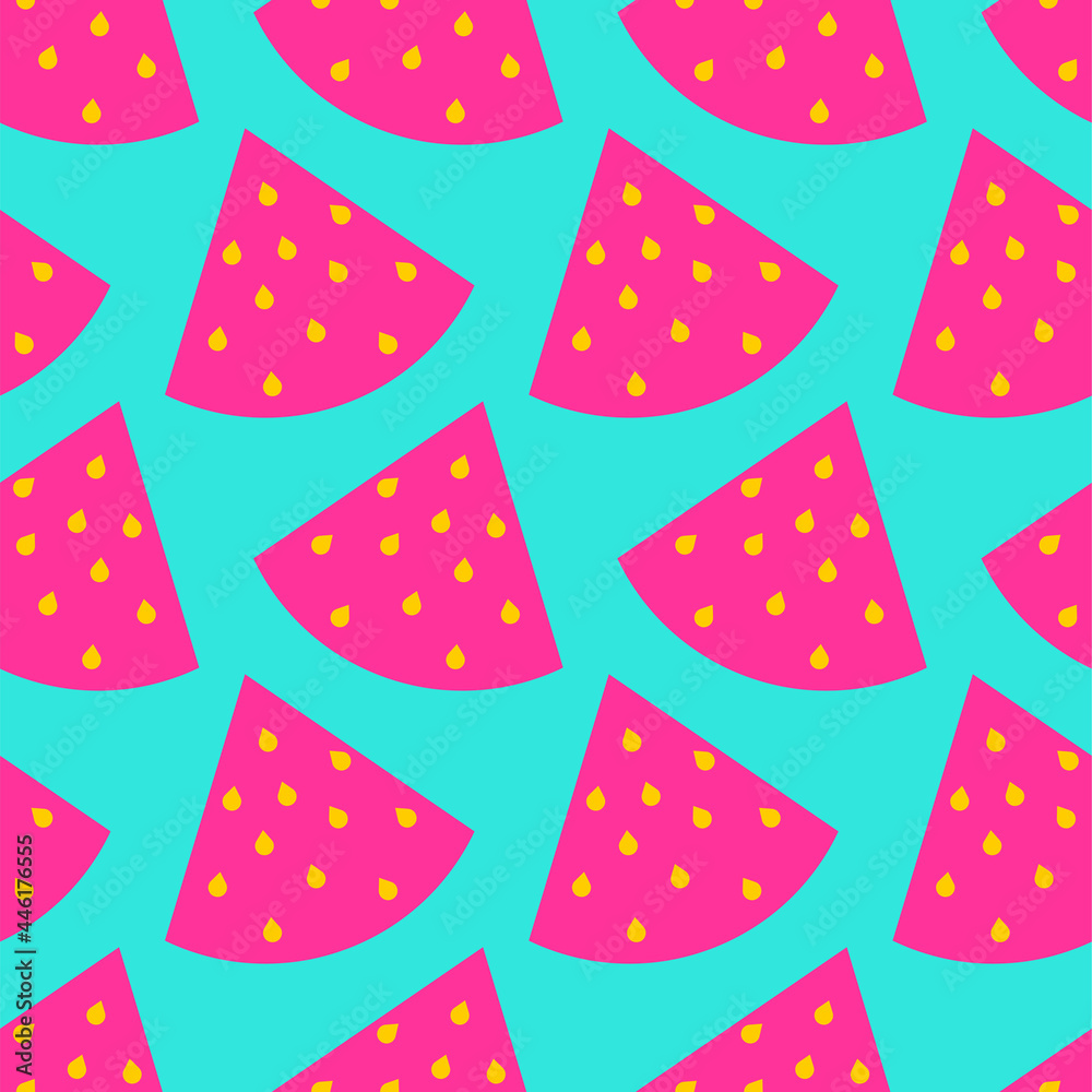 Slice of watermelon pattern seamless. Red melon background Slice of watermelon pattern seamless. Red melon background