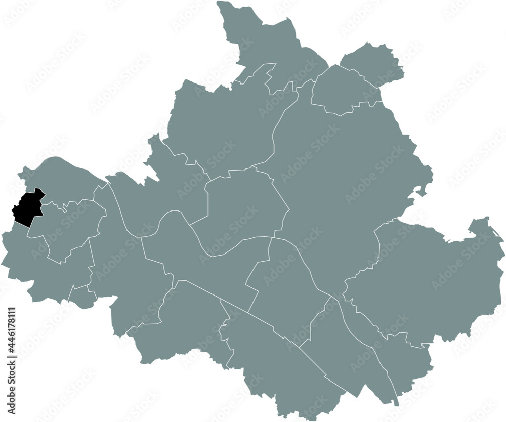 Black location map of the Dresdener Oberwartha locality inside the German regional capital city of Dresden, Germany