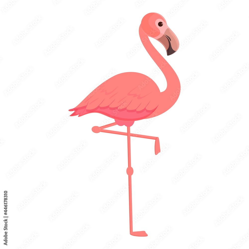 Flamingo bird icon cartoon vector. Cute pink bird. Summer flamingo