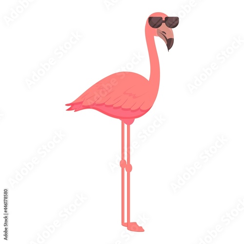 Sunglasses flamingo icon cartoon vector. Tropic bird. Cute pink flamingo