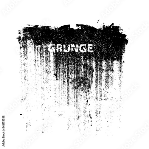 Splatter Paint Texture . Distress Grunge background . Scratch  Grain  Noise rectangle stamp . Black Spray Blot of Ink.Place illustration Over any Object to Create Grungy Effect .abstract vector.