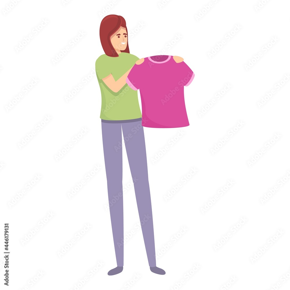Kid clothes wash icon cartoon vector. Mom housewife. Woman housework Kid clothes wash icon cartoon vector. Mom housewife. Woman housework