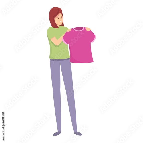 Kid clothes wash icon cartoon vector. Mom housewife. Woman housework