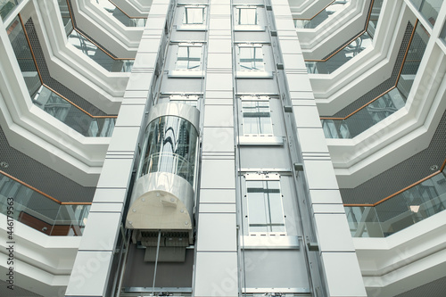 Image of high modern office building with elevator