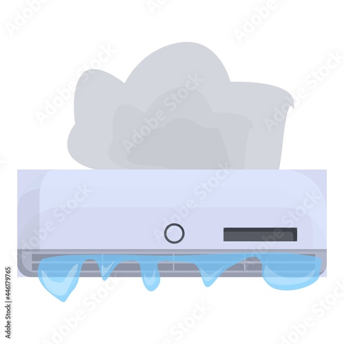 Home air conditioner repair icon cartoon vector. Maintenance service. Technician work