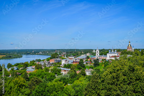 Aerial scenery of Kasimov city with Oka river © pdeminhiker