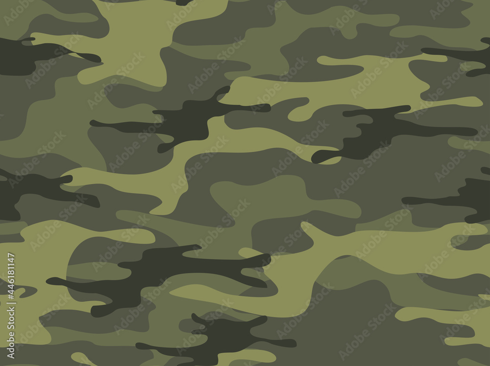 Camouflage seamless pattern. Military camo. Abstract background from spots. Print on fabric and clothing. Vector illustration Camouflage seamless pattern. Military camo. Abstract background from spots. Print on fabric and clothing. Vector illustration