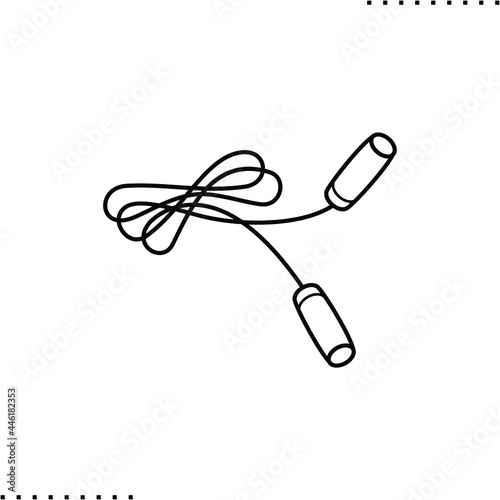 Skipping rope vector icon in outline