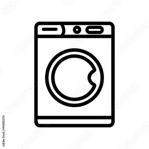 Washing machine, line style, vector, icon.