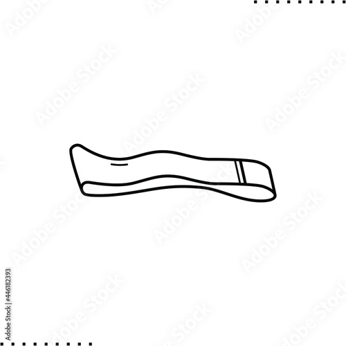 Elastic latex resistance band vector icon in outline