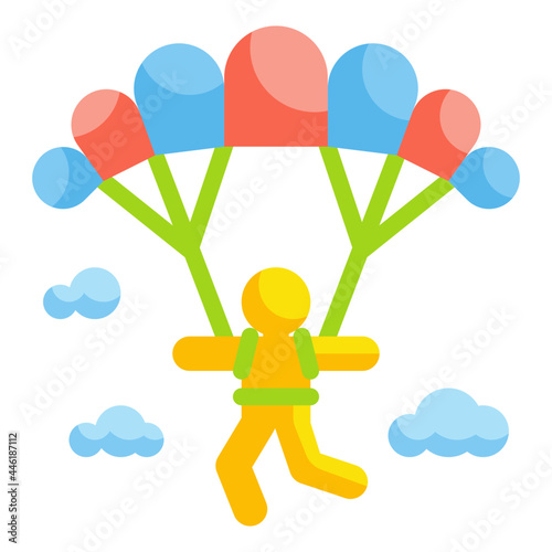 parachute flat icon