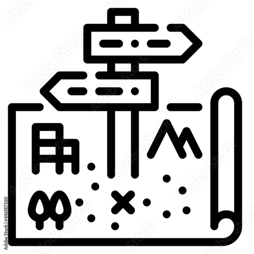 guidepost line icon