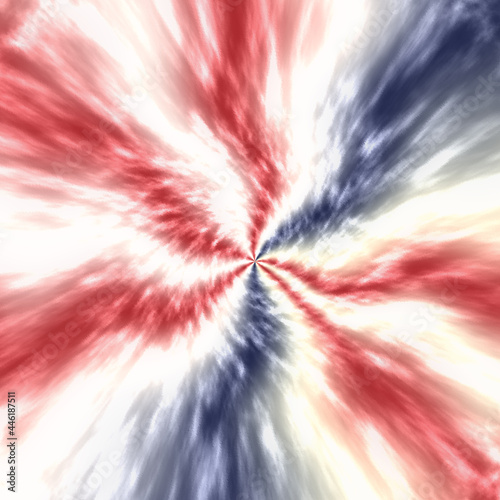 Abstract patriotic red white and blue blur tie dye background for party celebration, voting, July poster