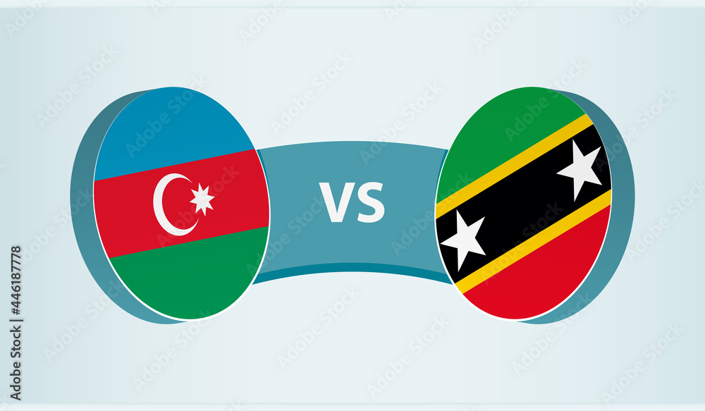 Azerbaijan versus Saint Kitts and Nevis, team sports competition concept. Azerbaijan versus Saint Kitts and Nevis, team sports competition concept.