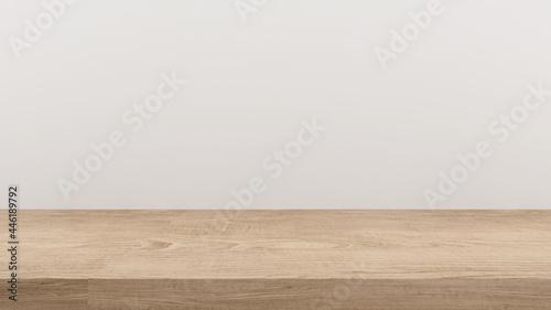 White background wall with wooden floor display  white backdrop  mockup for product presentation  3D rendering