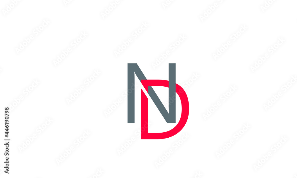 Alphabet letters Initials Monogram logo ND, DN, N and D Alphabet letters Initials Monogram logo ND, DN, N and D