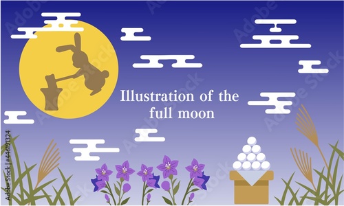 十五夜（お月見）の背景素材イラスト