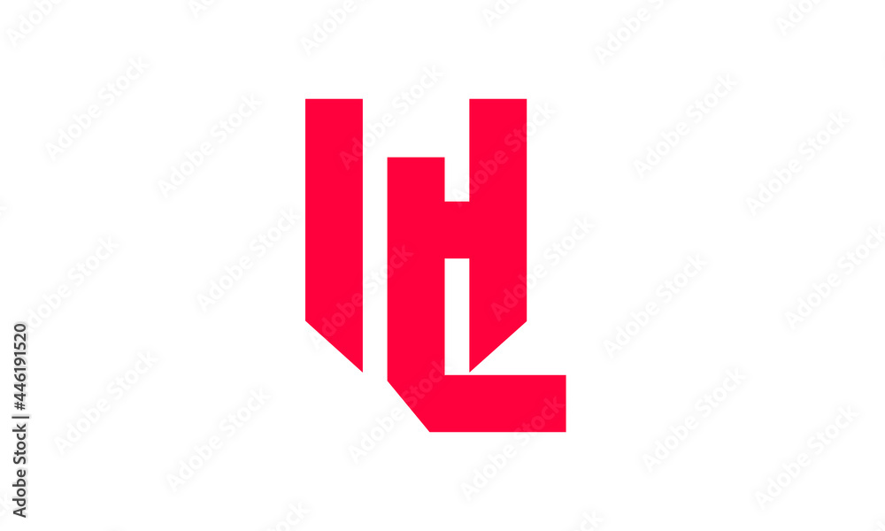 Alphabet letters Initials Monogram logo HL, HL, L and H Alphabet letters Initials Monogram logo HL, HL, L and H