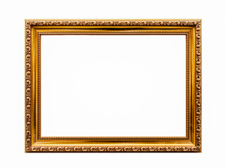 Gold frame Elegant vintage Isolated on white background