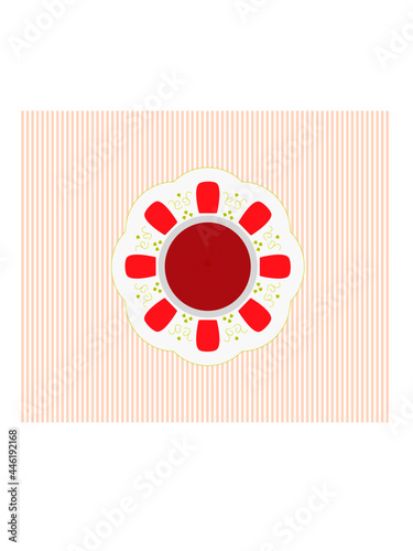 turkish tea tea cup and saucer top view vector