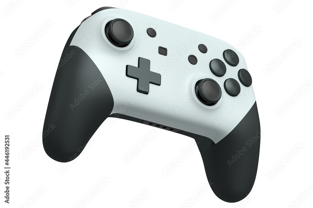 Realistic video game joystick on white background Realistic video game joystick on white background