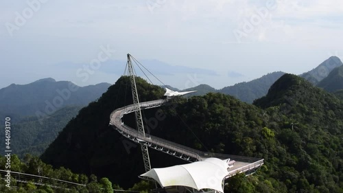 Suspended Sky Bridge panoramic view on Langkawi Island, Malaysia