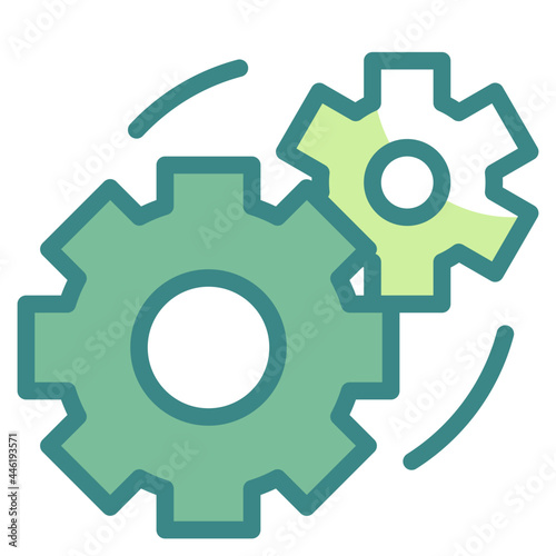 cogwheel blue line icon